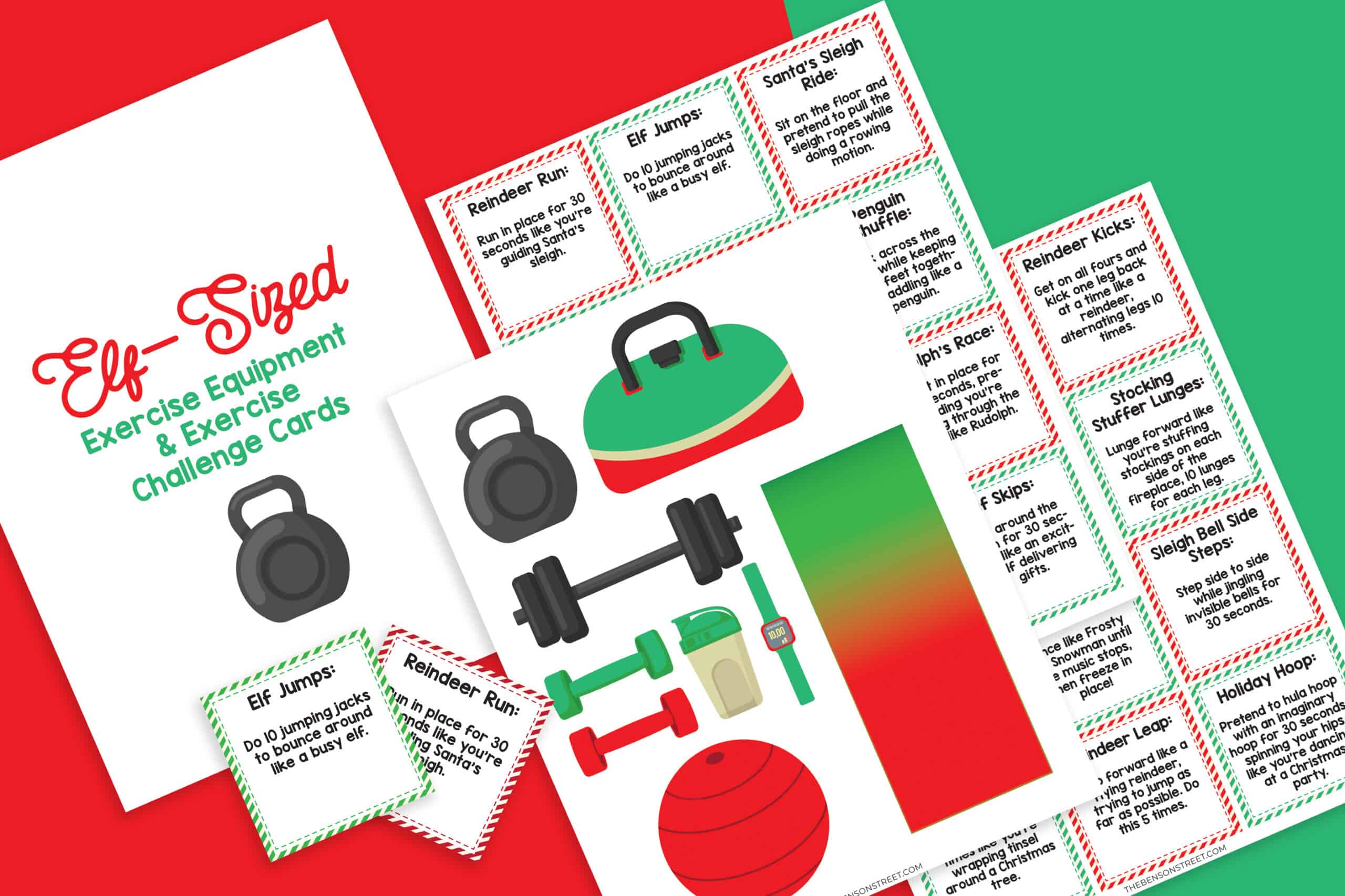free printable elf on the shelf exercise equipment props – keep